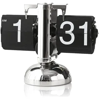 HERCHR Flip-Schreibtischuhr, Retro-Digital-Flip-Down-Uhr, Retro-Minimalist-Einfuß-mechanische Auto-Flip-Uhr, Tischuhr Mit Digitalanzeige Für Das Wohnzimmer Zu Hause(Schwarz)