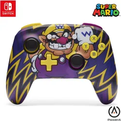 PowerA Enhanced Wireless Controller - Wario (Switch, Switch Lite, Switch OLED), Gaming Controller, Violett, Gelb