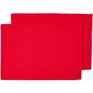 Homescapes Tischset rot im 2er-Set 33/50 cm, 100% Baumwolle