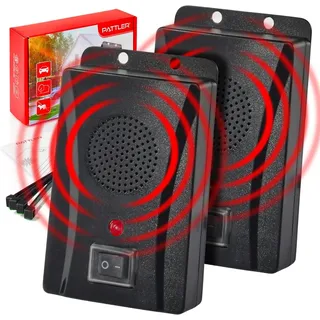 pattler PATTLER® Marderschreck Auto batteriebetrieben für ca. 40m2 - mit Ultraschall & Anti Gewöhnungseffekt. Mobiler Marderschutz mit Batteriebetrieb. Marderabwehr Auto, Haus, Dachboden, Garten - 2 Stück