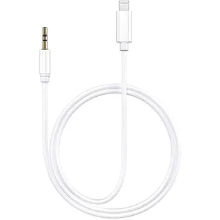 [Apple MFi Zertifiziert] iPhone Aux Kabel für Auto, Lightning auf 3,5 mm Kopfhörerbuchse Adapter Stecker AUX Stereo Audio Kabel Kompatibel mit iPhone SE/11/11 Pro/XS/XR/X 8 7 iPad/iPod (3.3FT Weiß)
