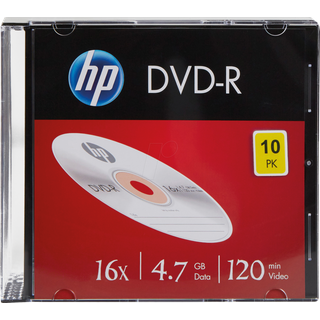 HP DVD-R 4.7GB/120Min, 10er Slimcase