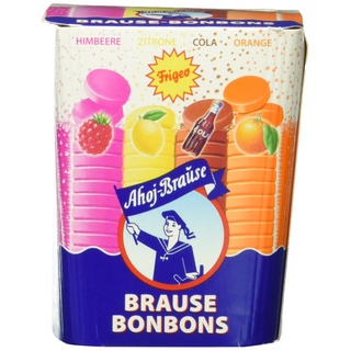Ahoj-Brause Frigeo Ahoj-Brause, Die Klassiker: runde Brause-Bonbons in den vier Geschmacksrichtungen Zitrone, Orange, Himbeere und Cola, 1-er Pack (1 x 125 g)