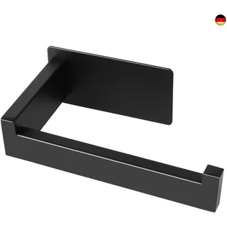 SUPTMAX AONMUKA Toilettenpapierhalter Ohne Bohren, Klopapierhalter Ohne Bohren Edelstahl Selbstklebend für Badzimmer und Küche, Schwarz