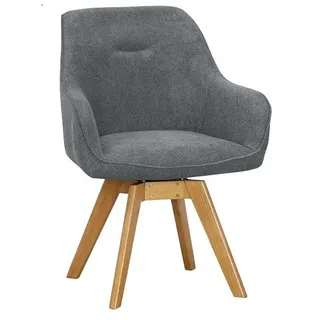 Armlehnsessel Sessel drehbar Massivholz eichefarbig Stoff grau NEU OVP!!!!