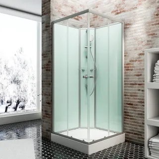 Schulte Korfu II Komplettdusche 89 x 89 cm silber-grün EP19360601502