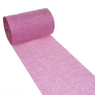 Deko AS GmbH DEKO AS Shabby Chic Leinenoptik Tischläufer, Polyester geruchsneutral, Rosa, 20 cm x 5 m