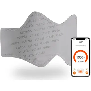 Vulpés HeatBelt Pro – Wärmegürtel für Rücken, Becken, Nieren | Infrarotwärme | Aus natürlichem Bambusmaterial (frei von Chrom, Blei, Weichmacher) | 5.000mAh | S [70-90 cm]