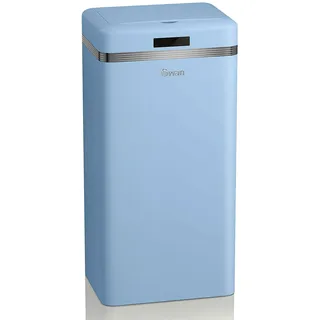 Swan Products Retro quadratischer Mülleimer mit Sensor blau
