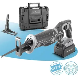 STAHLWERK Akku-Säbelsäge BRS-20 ST mit 20 Volt, 4 Ah Li Ion Akku, 0-2600 U/min