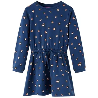vidaXL Kinderkleid mit Langen Ärmeln Marineblau 116