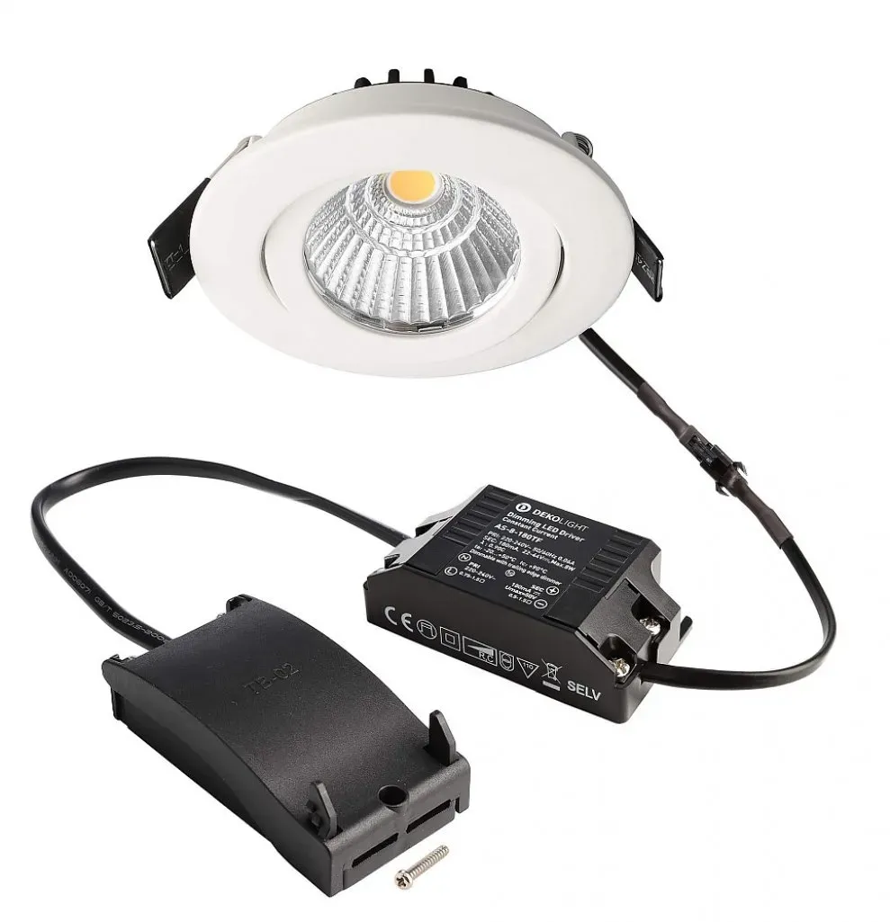Deko-Light LED Deckeneinbauleuchte Dione 230V 8,5W Dim to Warm 480lm 1800-3000K Weiß