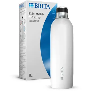 sodaTRIO Edelstahlflasche, groß/weiß Sprudlerflaschen