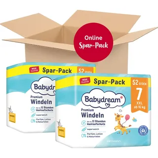 Babydream Premium Windeln Monatspack XXL Gr. 7, 104 Stück, ab 16 kg - 104.0 Stück