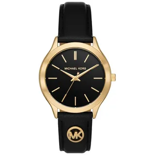 Michael Kors Slim Runway Leder 38 mm schwarz MK7482
