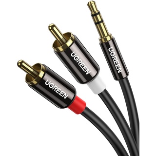 UGREEN Klinke auf Cinch Kabel 3,5mm Klinke Chinch Stereo Audio Kabel für TV, PC, Handy, MP3-Player, Lautsprecher, Heimkino, Autoradio, Tablet, Verstärker, Soundbar usw. (5m)