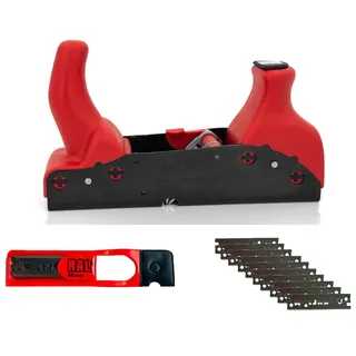 Set RALI 220 Monobloc + 10 Chromstahl-Messer: Profi Handhobel ohne Nachschärfen mit ultraschneller Messereinstellung | Schweizer Holzhobel für Schreiner und Tischler | Immer einsatzbereit