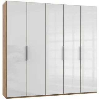 Level 250 x 236 x 58 cm Plankeneiche Nachbildung/Weißglas