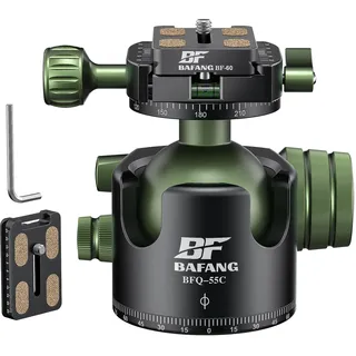 BF BAFANG Kugelkopf Stativkopf,55mm Stativkopf mit U-Form Nut,360 Grad Schwenkfuß für DSLR Kamera,Einbeinstativ,Camcorder,Maximale Belastung 35kg