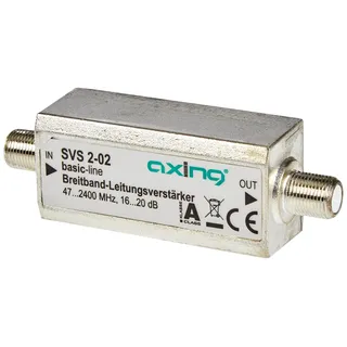 Axing SVS 2-02 Satelliten-Leitungsverstärker Inline Breitband (20 dB, 47 - 2400 MHz)