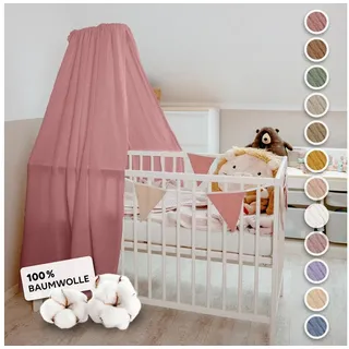 lilimaus Betthimmel Babybett [in 12 Farben] Himmel Babybett aus 100% Baumwolle Musselin - Betthimmel Mädchen & Jungen - Himmelbett Vorhänge als Kinderzimmer & Babyzimmer Deko - Baby Bett Vorhang