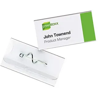 Durable Namensschild mit Nadel, 30 x 60 mm, transparent, Packung à 100 Stück 800619