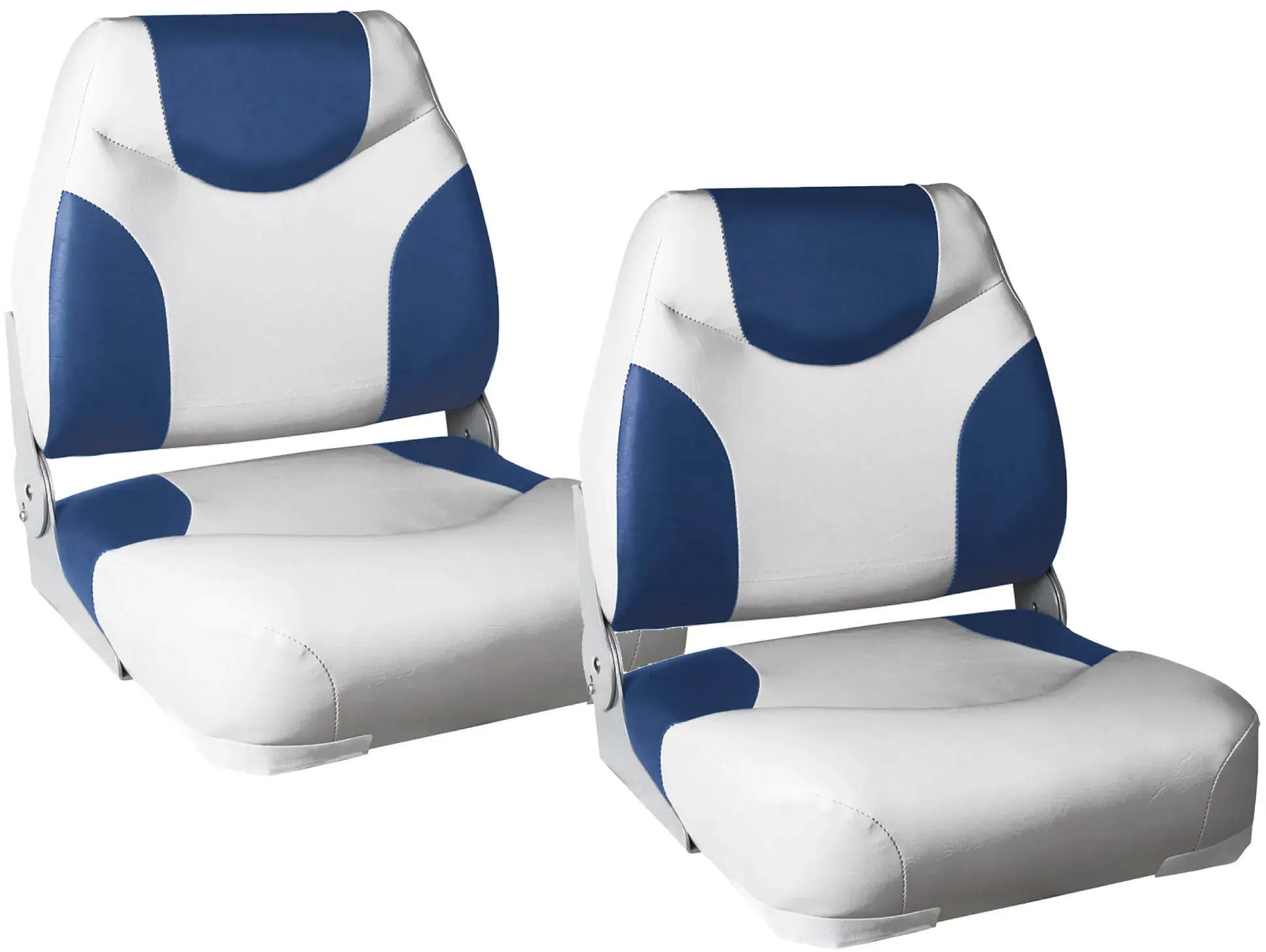 Bootssitz Scilla 2er Set Kunstleder klappbar Blau/Weiß pro.tec
