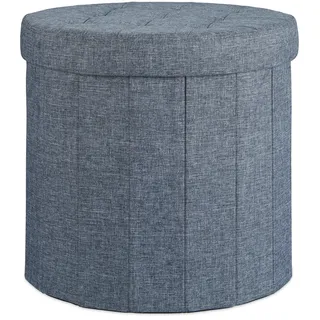Relaxdays Sitzhocker mit Stauraum Größe L rund
