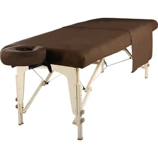 Mt Massage Tables Master Massage liege Flanell Blatt Set 3 in 1 Liegedecke, flache Platte, Gesichts-Kissenbezug Dunkle Schokolade