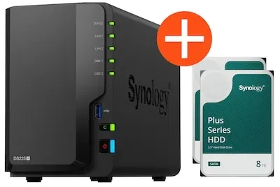 Synology DS225+ NAS System 2-Bay 8 TB inkl. 2x 4 TB Synology HDD HAT3300-4T