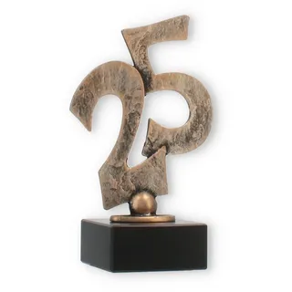 Pokal Konturfigur Silberne Hochzeit altgold auf schwarzem Marmorsockel 16,2cm