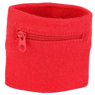 Schweißband,Sport Armband, Handgelenktasche Münzschlüssel Aufbewahrung Reißverschluss Tasche Geldbörse,Wristband, Handgelenktasche, Schweißarmband Mit Praktischer Reißverschlusstasche(Rot)
