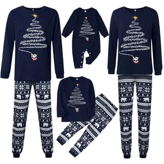 GZSRTT Weihnachts-Pyjamas,Pyjama Damen Weihnachten Weihnachtsoutfit Familie Familie Set Pyjama Schlafanzug Lang Mädchen Herren Pyjama Set Lang Pyjama Damen Hirsch Familien Outfit Set Weihnachten,Famil - 0-3 Monate