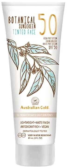 Australian Gold Botanical Face SPF50 BB Cream Fair to Light Skin Tones 88 ml Silber