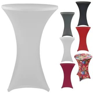 heimtexland Stehtischhusse Event Party Dekoration Stretch Husse Stehtisch Bistrotisch Hochzeit Deko Sektempfang Tischdeko Ökotex Typ843 Weiß 60 cm
