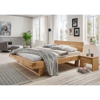 Home Affaire »Ultima«, (Set, 3 tlg., Liegefläche 180x200cm, Belastbarkeit je Seite bis zu 200kg), 3tlg., massives Fichtenholz, FSC-zertifiziert, in Balken-Optik