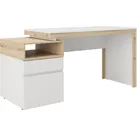 Schreibtisch MY HOME "Santiago", weiß (eiche, weiß), B:160cm H:76cm T:60cm, MDF lackiert, Spanplatte mit Melaminbeschichtung, ABS-Kanten, Soft-Close Beschläge, Metall, Tische, Laptoptisch, Home Office