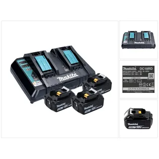 3 x 5,0 Ah + DC18RD Ladegerät 198458-6