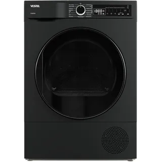 VESTEL TD 86301 DX Wärmepumpe Frontlader, 8 kg, 15 Programme, 20 Min. Schnellprogramm, Knitterschutz, PearlDrum-Schontrommel, Dark Inox