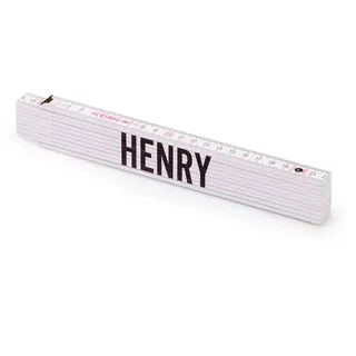 Personalisierter Zollstock | Metrie 2m Block 52 | mit männlichen Namen Name: Henry