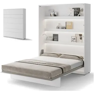 yourhouse24 Wandklappbett Bed Concept 180x200 Schrankbett Vertikal Gästebett Weiß - Weiß