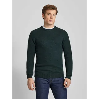 Wollpullover mit Label-Stitching, Bottle Melange, XL