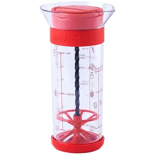 Mastrad F38610 Twist'n'Mix – Teigrührer – Herstellung von flüssigem Teig (Crêpes, Waffeln, Pfannkuchen) ohne andere Materialien – Methode garantiert ohne Klumpen – einfache Handhabung – 700 ml – Rot