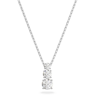 Swarovski Stilla Attract Trilogy Anhänger, Rund, Weiss, Rhodiniert