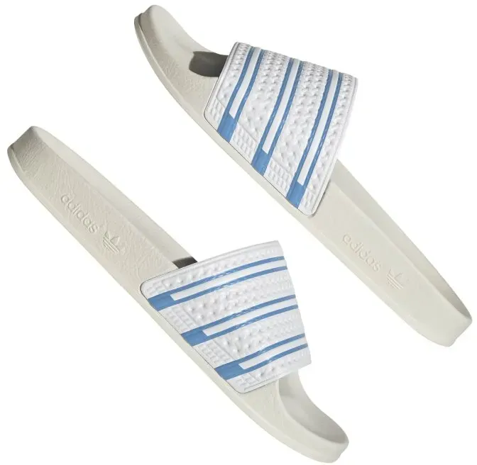 Adidas Adilette Badelatschen weiß/light blue 40 1/2