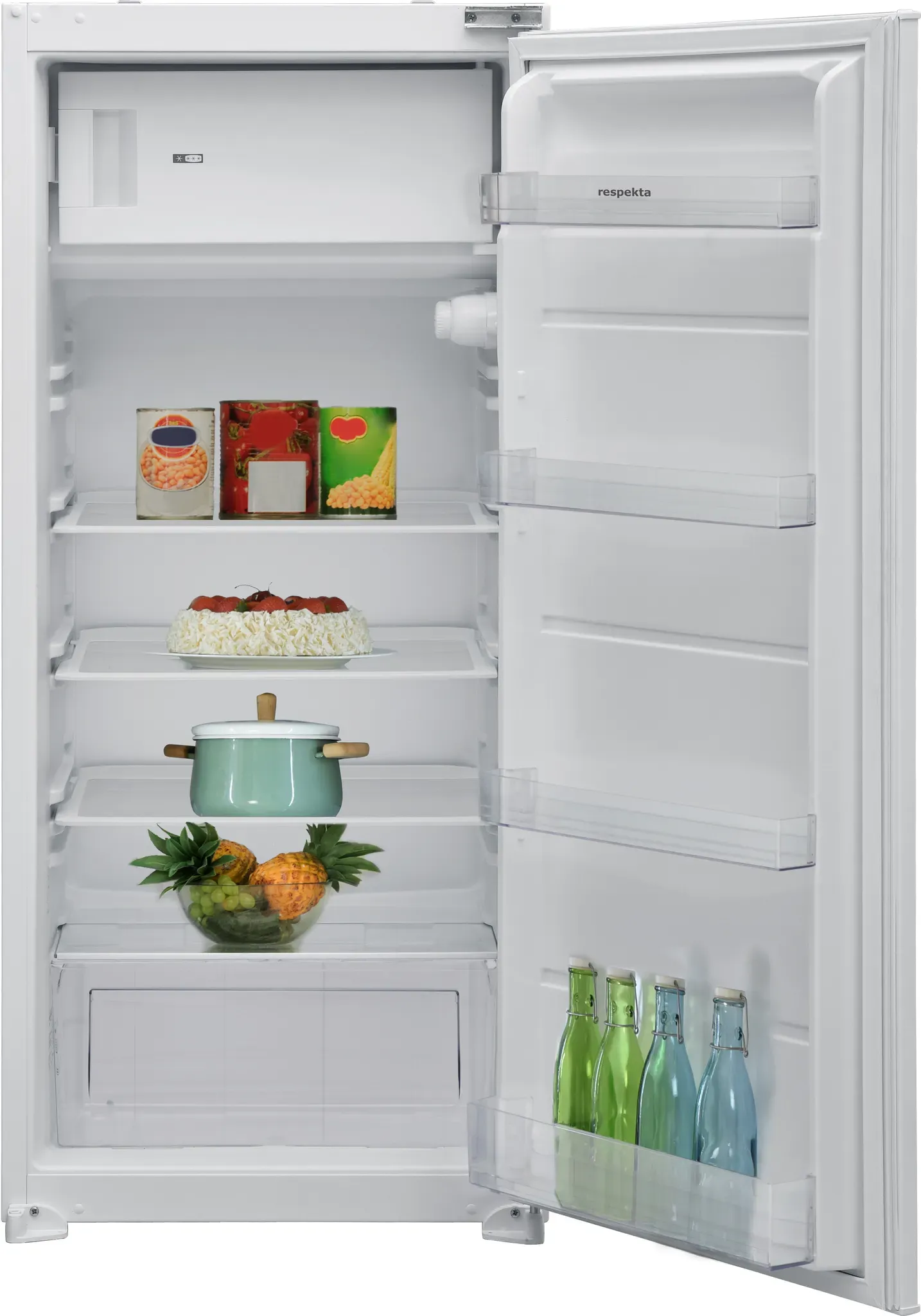 Kühlschrank 4* Gefrierfach Einbaukühlschrank Schlepptür 122 cm Respekta