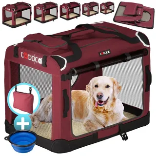 CADOCA Hundebox Dunkelrot S 50x34x36cm