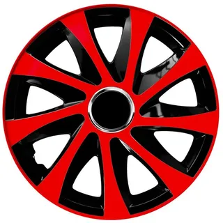 NRM Radkappen Drift Extra, 14 in Zoll, (4-St) Radkappen 14 Zoll, 4er Set rot|schwarz