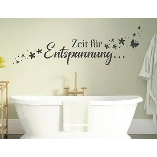 tjapalo® s-pkm 412 Wohnzimmer Wandtattoo Badzimmer sprüche Wandtattoo Schlafzimmer Wandspruch Sprüche Zeit zur Entspannung Bad Wandtattoo Badezimmer Wasserfest Wandsticker Bad - in vielen Farben