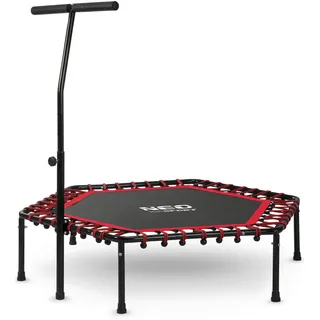 Neo-Sport Fitness-Trampolin mit Griff - sechseckig rot